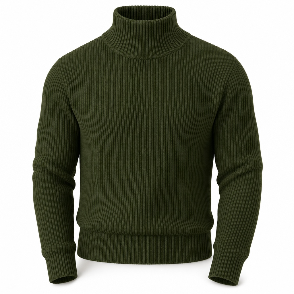 Pull col roulé en maille ajusté pour homme