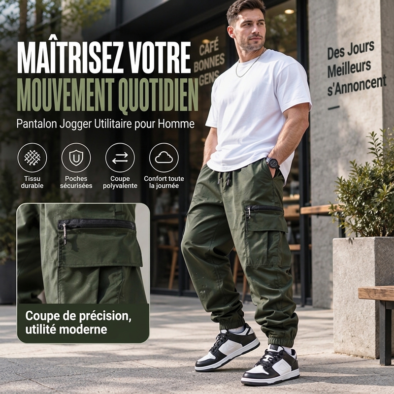 Pantalon cargo décontracté à plusieurs poches pour homme