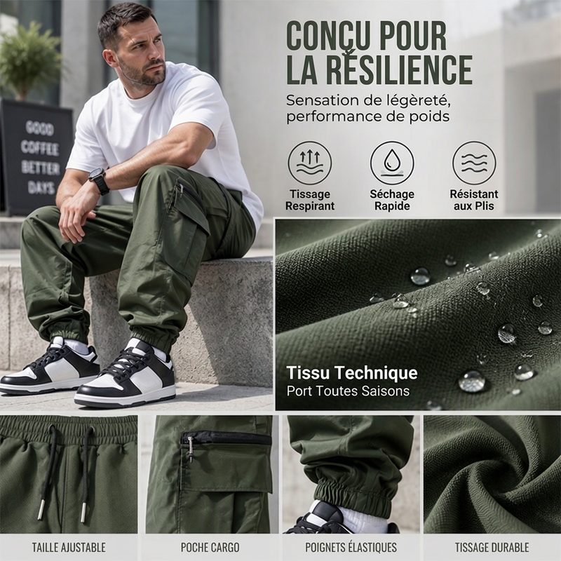 Pantalon cargo décontracté à plusieurs poches pour homme