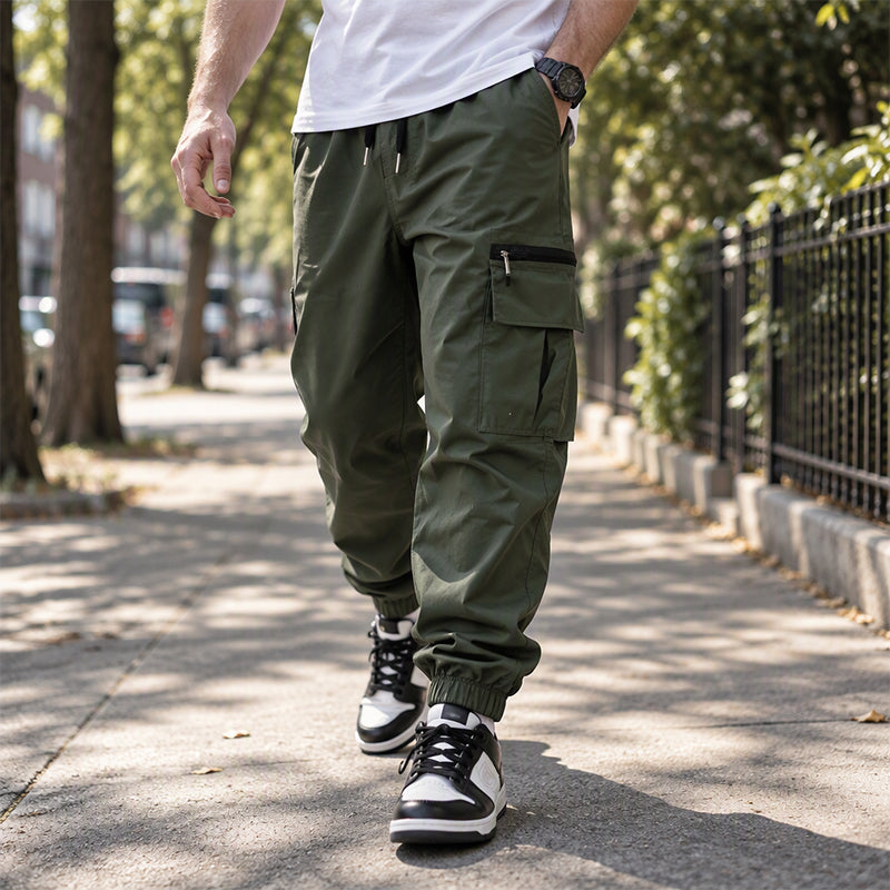 Pantalon cargo décontracté à plusieurs poches pour homme