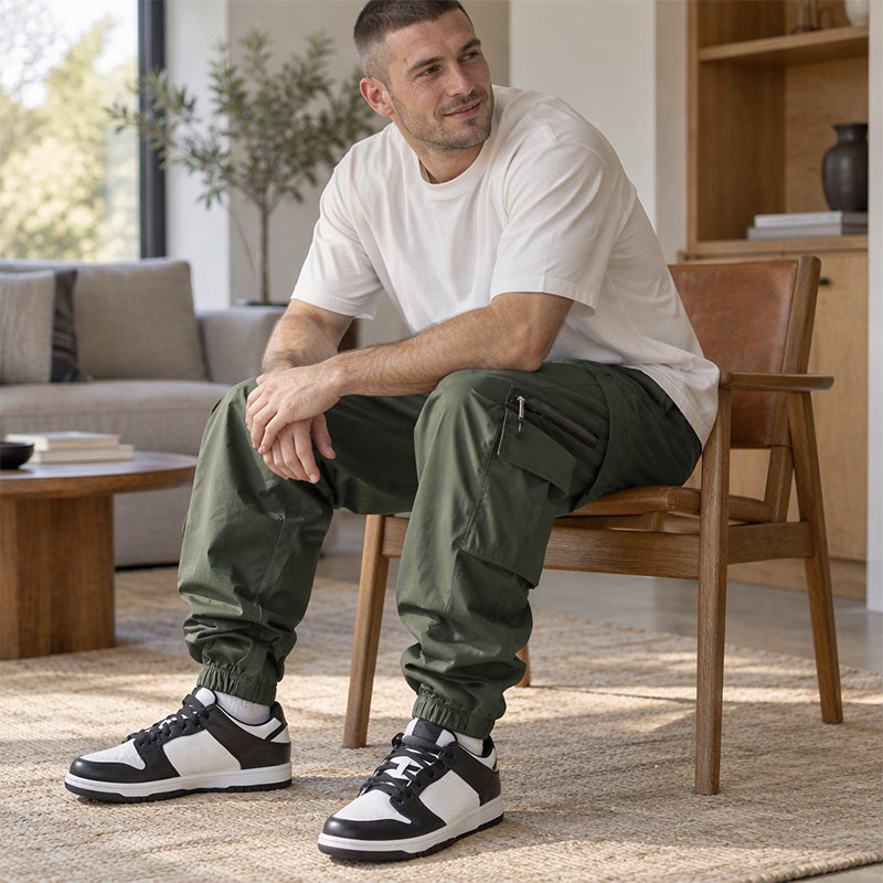 Pantalon cargo décontracté à plusieurs poches pour homme
