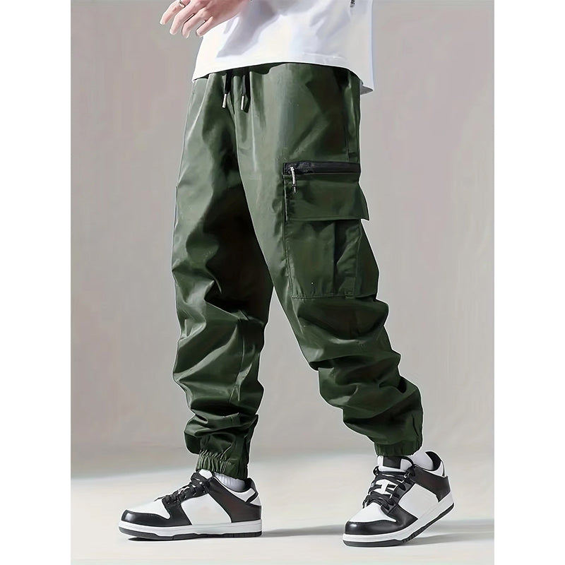 Pantalon cargo décontracté à plusieurs poches pour homme