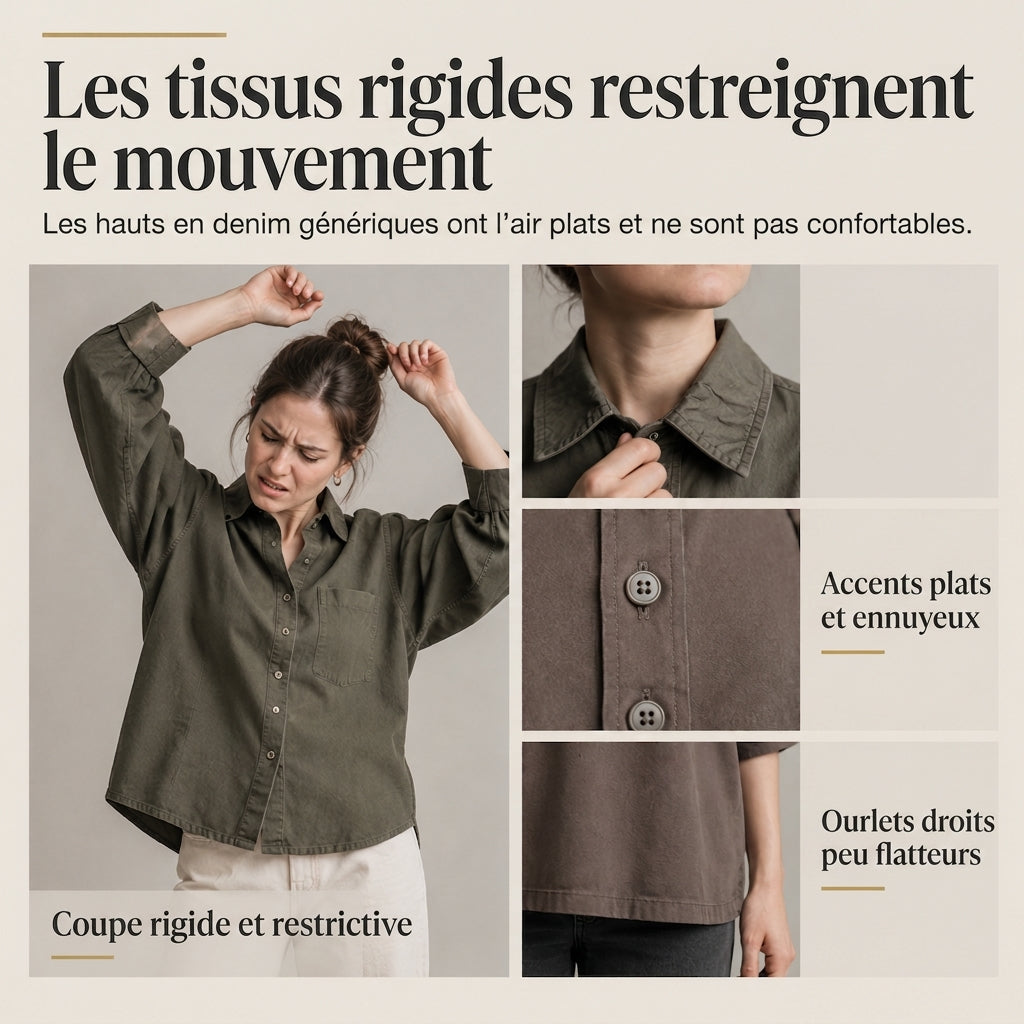 Manteau-chemise en jean Oversized délavé avec boutons dorés affirmés et manches lanternes