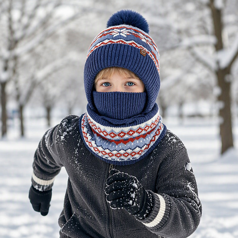 Cagoule thermique coupe-vent d'hiver pour enfants
