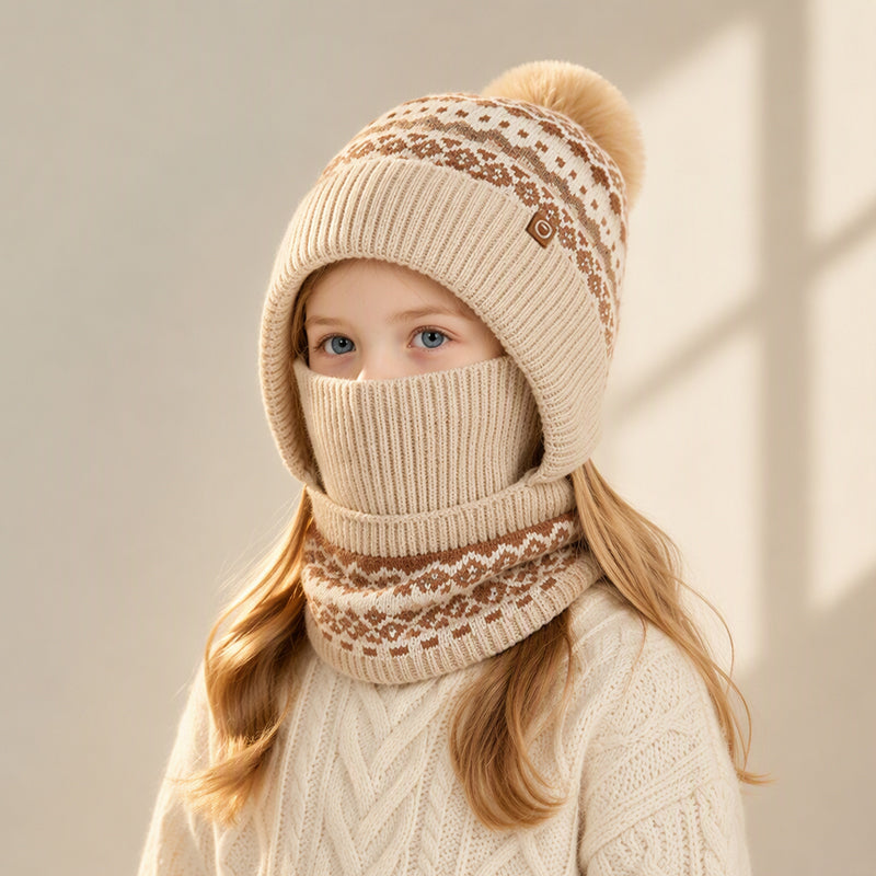 Cagoule thermique coupe-vent d'hiver pour enfants