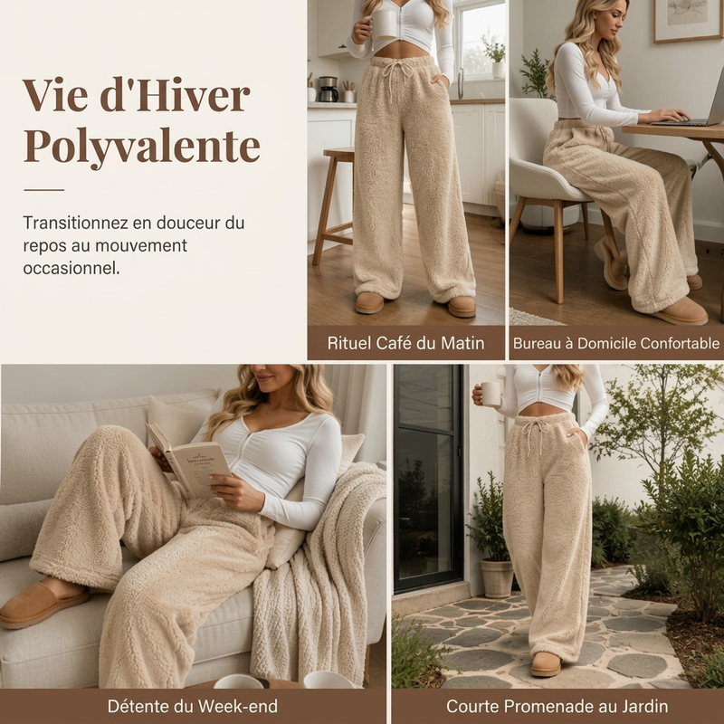 Pantalons de détente amples, confortables et chauds pour femme