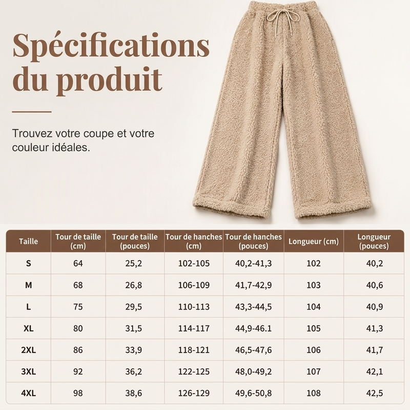 Pantalons de détente amples, confortables et chauds pour femme