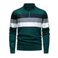 Pull rayé demi-zip ajusté et décontracté pour homme