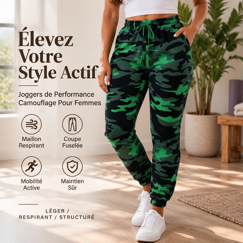Joggers cargo décontractés à motif camouflage pour femmes