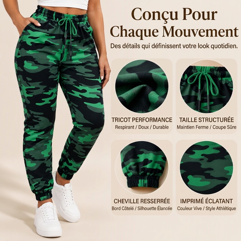 Joggers cargo décontractés à motif camouflage pour femmes
