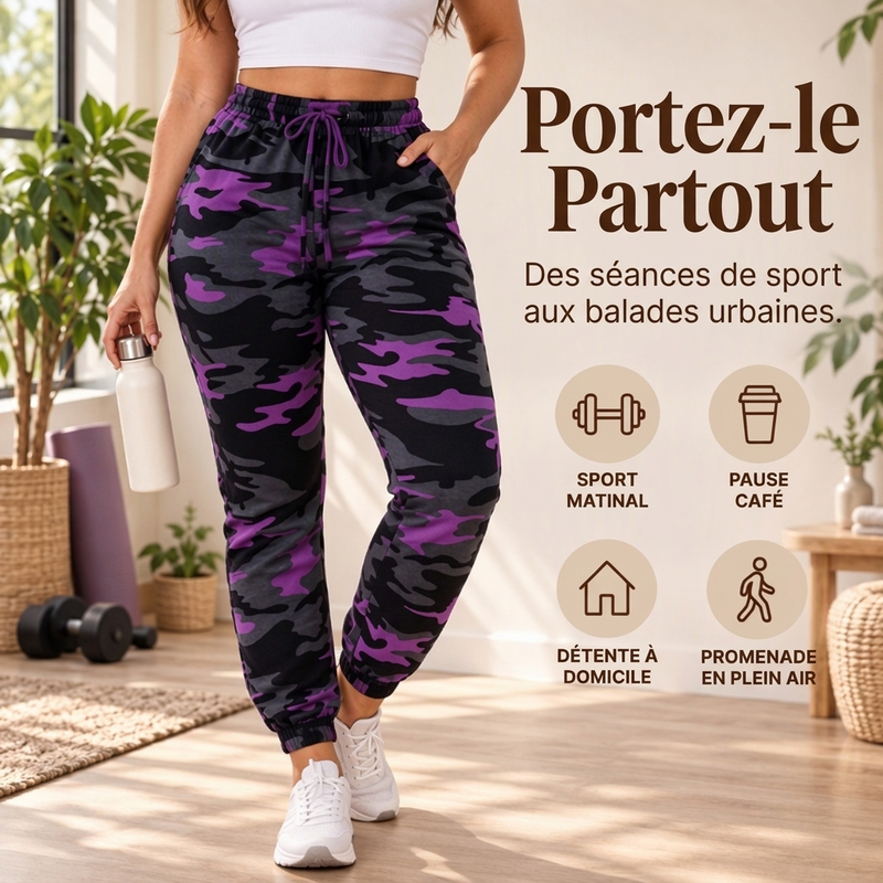 Joggers cargo décontractés à motif camouflage pour femmes