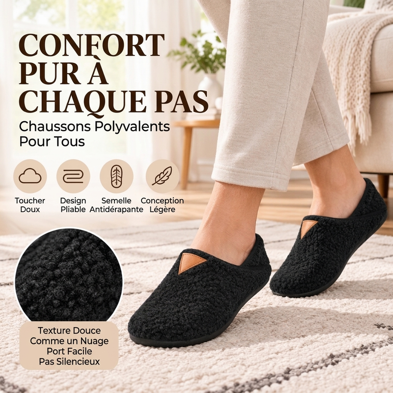 Pantoufles unisexes légères, douces et chaudes