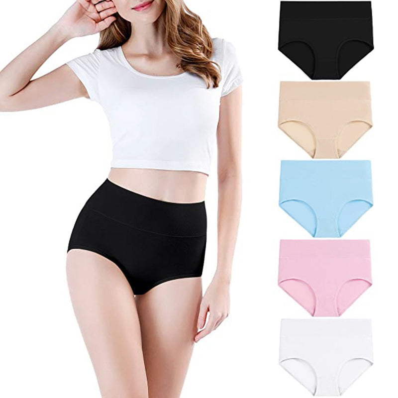 🌸 Lot de 5 culottes femme Bekväma à taille haute – Gainantes et respirantes