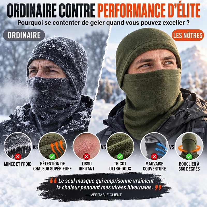 Cagoule de cyclisme thermique et coupe-vent pour l'hiver