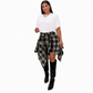 Jupe à carreaux patchwork asymétrique à taille haute pour femmes