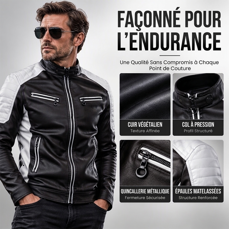 Veste patchée à col montant vintage pour homme
