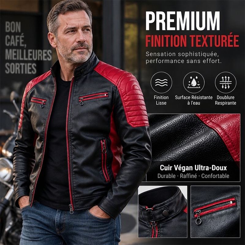 Veste patchée à col montant vintage pour homme
