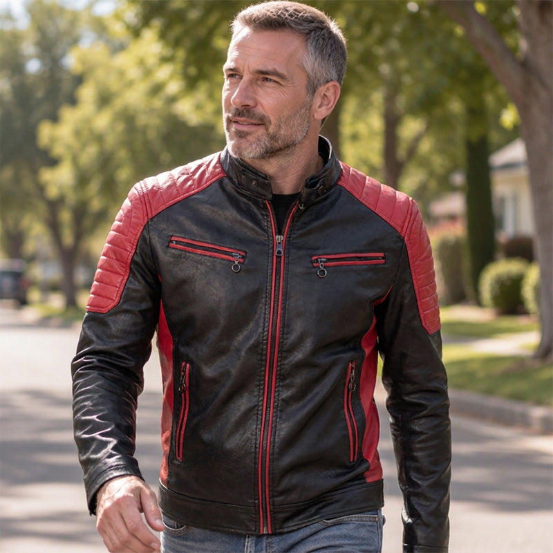 Veste patchée à col montant vintage pour homme