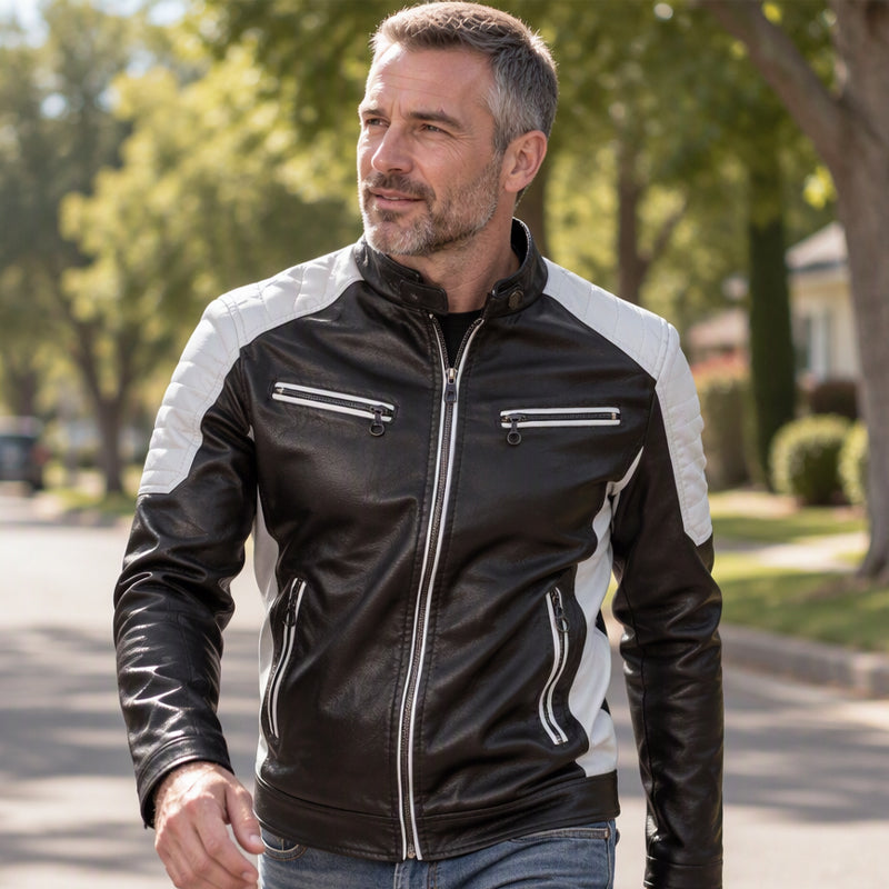 Veste patchée à col montant vintage pour homme