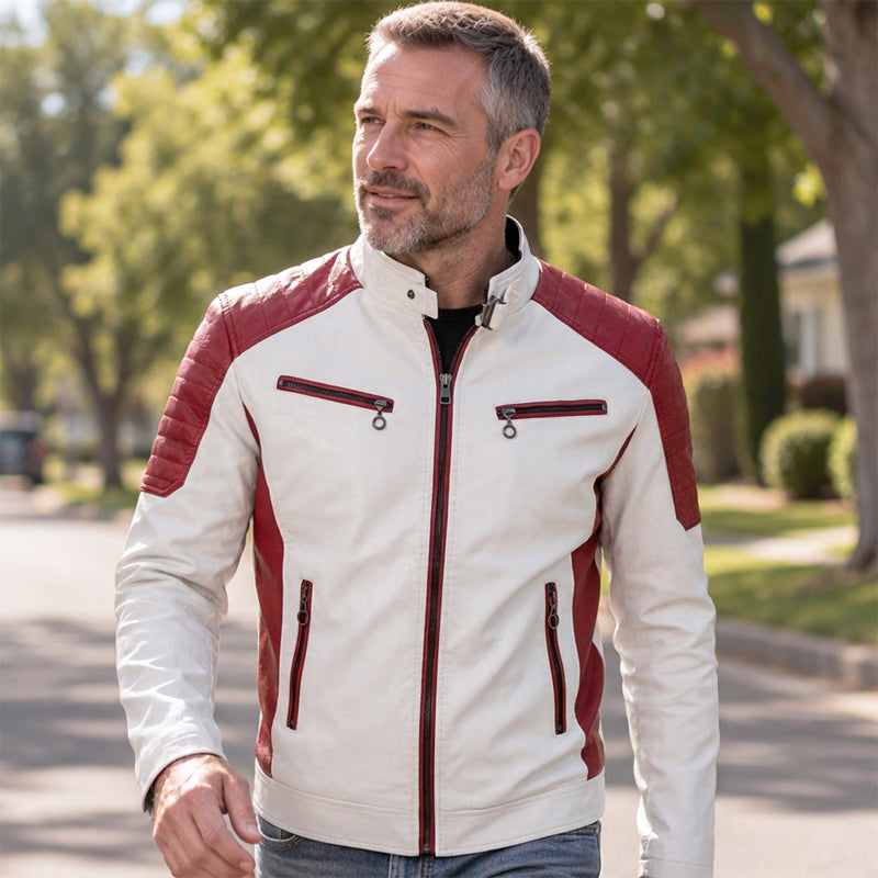 Veste patchée à col montant vintage pour homme