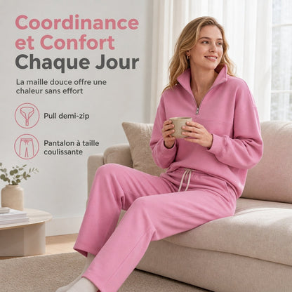 Ensemble deux pièces avec pantalon long, haut et pantalon assortis