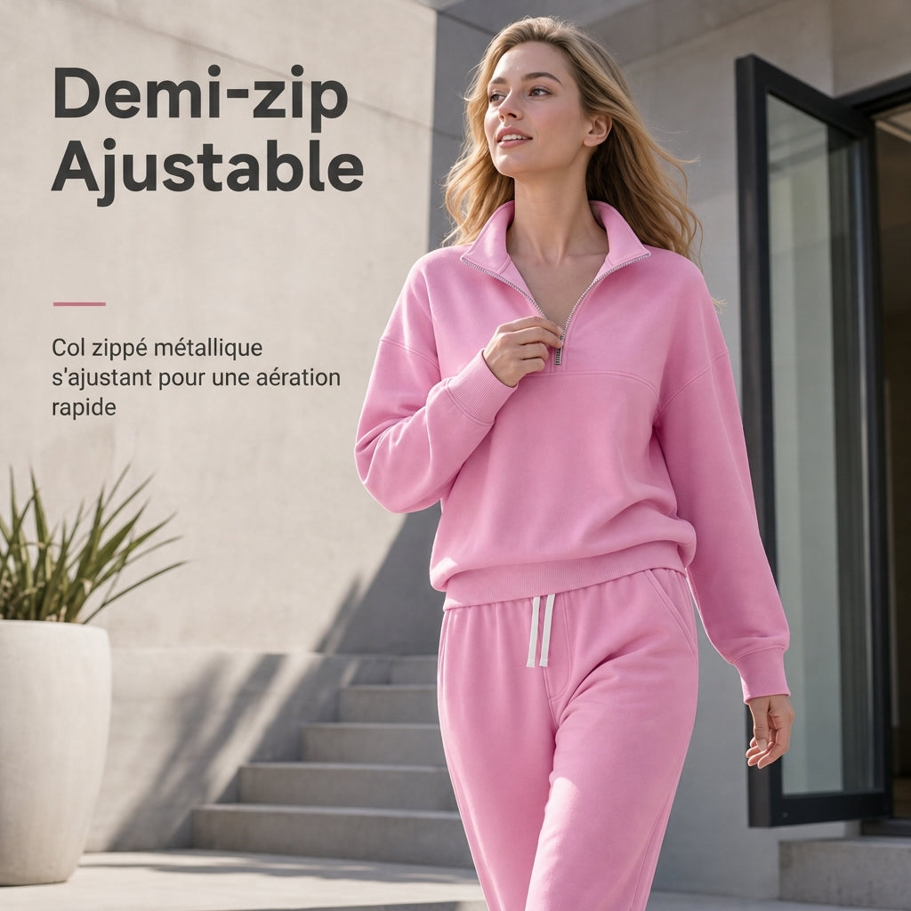 Ensemble deux pièces avec pantalon long, haut et pantalon assortis