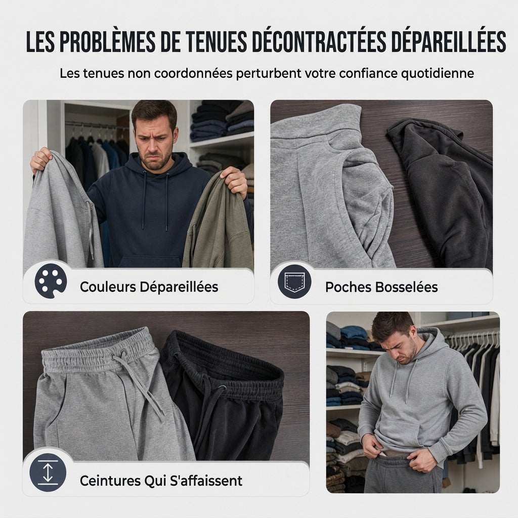 Ensemble à capuche doux et pantalon de sport décontracté pour hommes