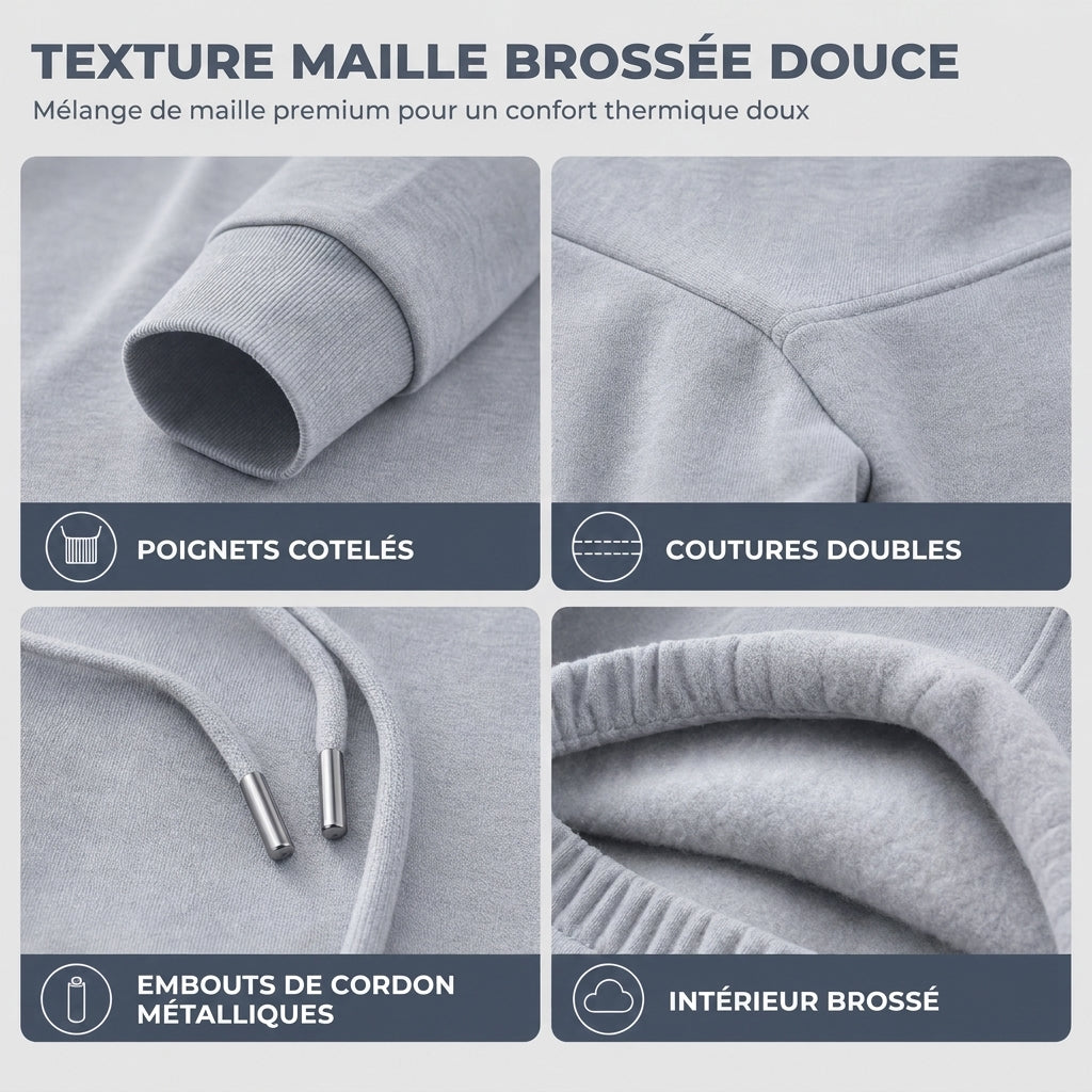 Ensemble à capuche doux et pantalon de sport décontracté pour hommes