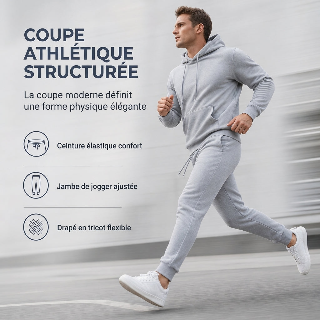 Ensemble à capuche doux et pantalon de sport décontracté pour hommes