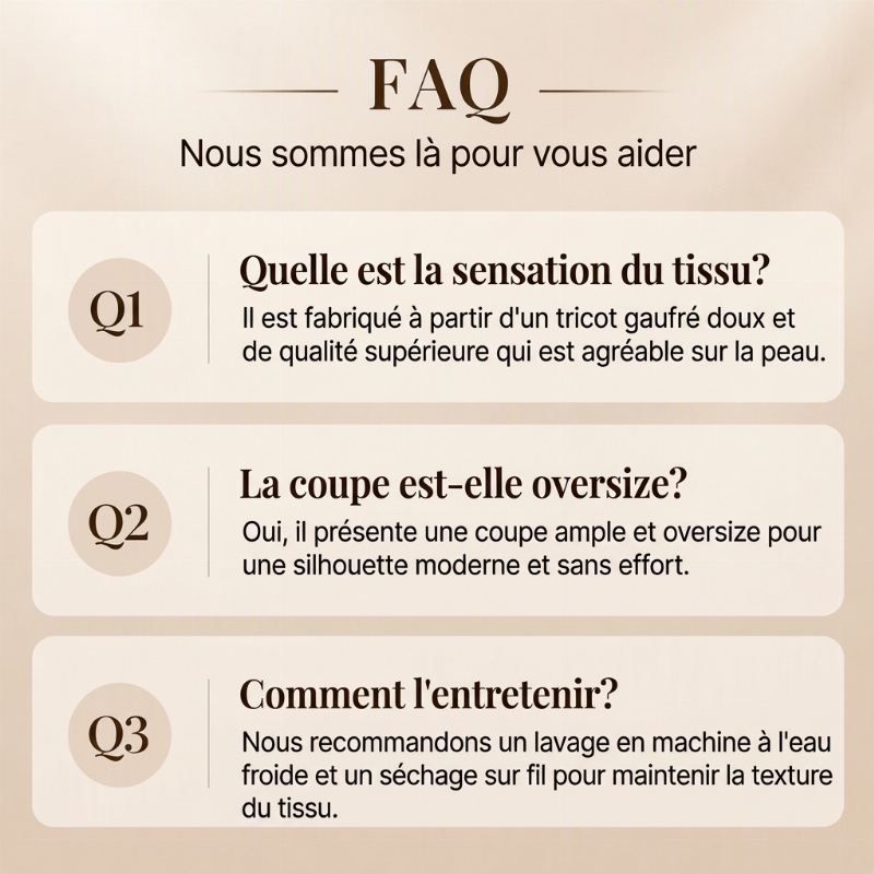 Haut en maille gaufrée à manches longues et col en V pour femmes