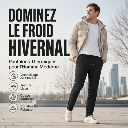 Pantalon fuselé pour homme, épais et doublé pour la chaleur