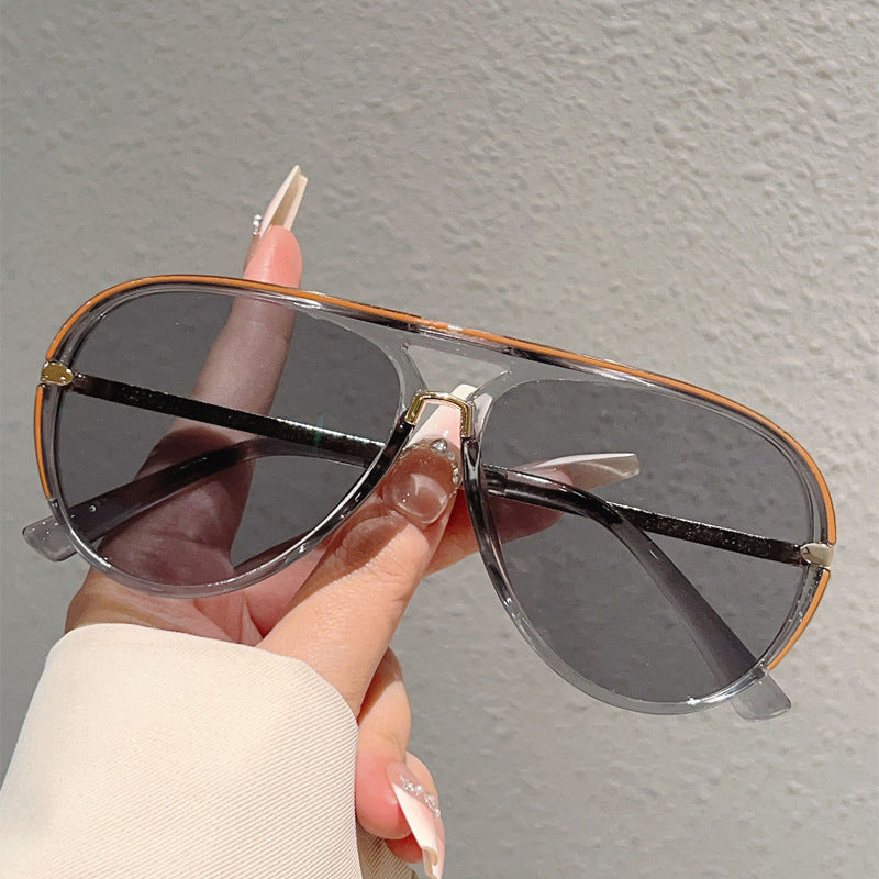 Lunettes de soleil aviateur rétro à double pont pour femmes