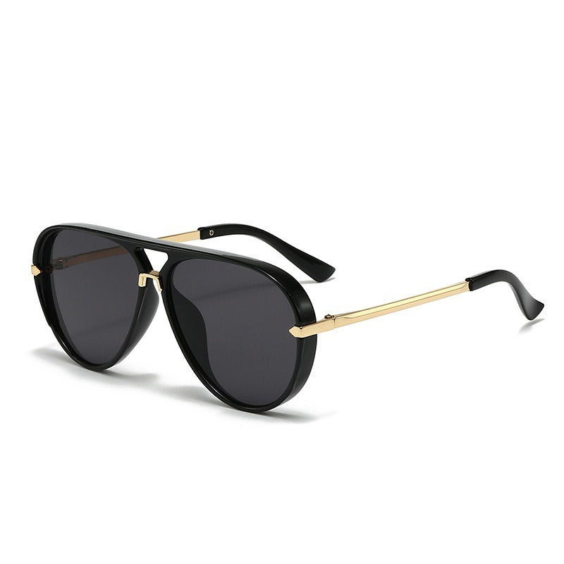 Lunettes de soleil aviateur rétro à double pont pour femmes