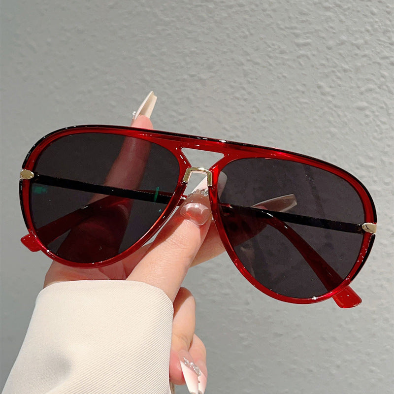 Lunettes de soleil aviateur rétro à double pont pour femmes