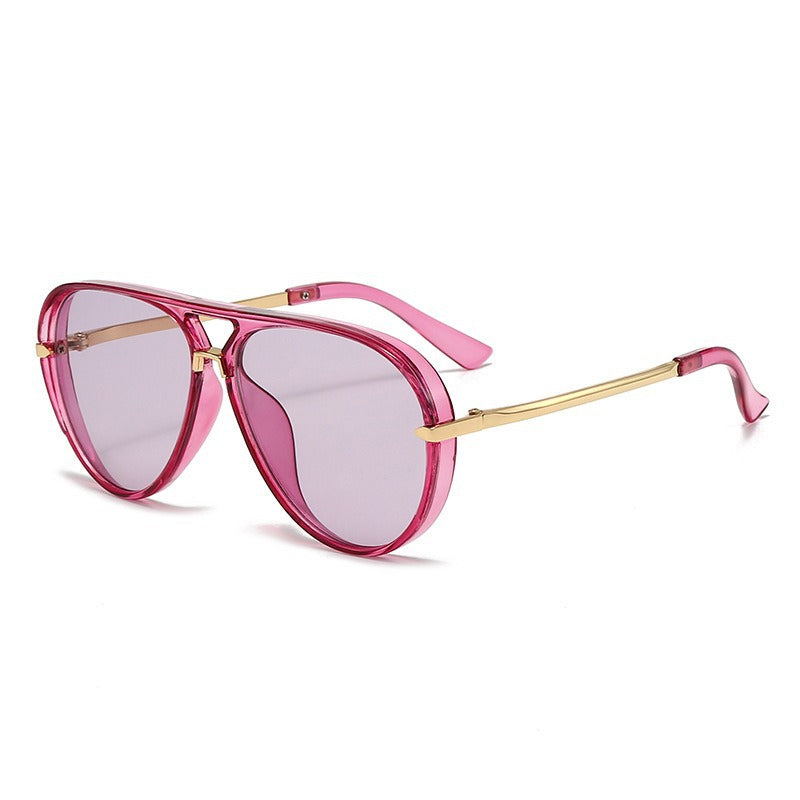 Lunettes de soleil aviateur rétro à double pont pour femmes