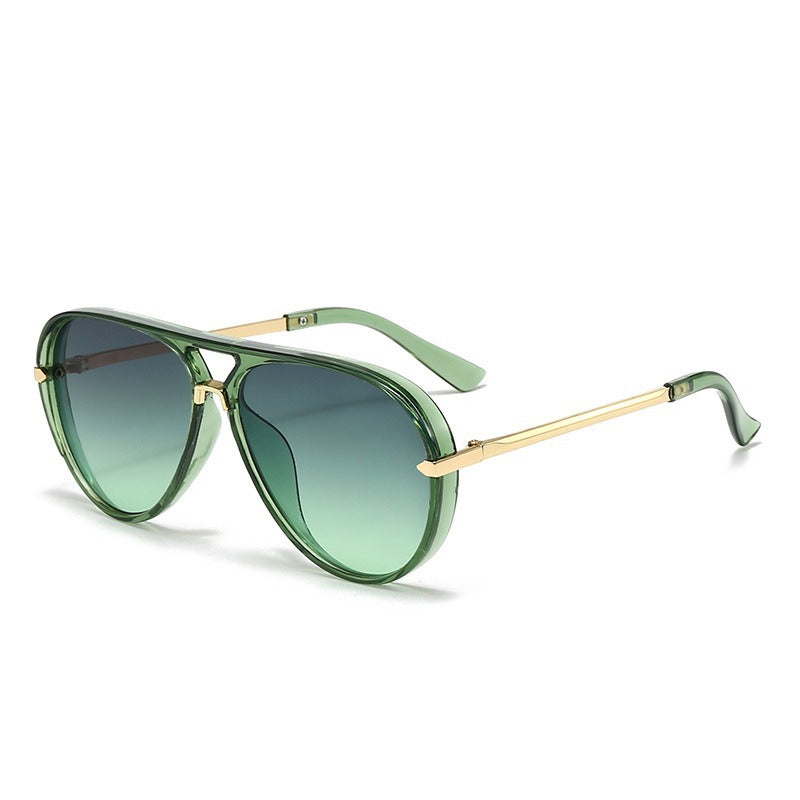 Lunettes de soleil aviateur rétro à double pont pour femmes