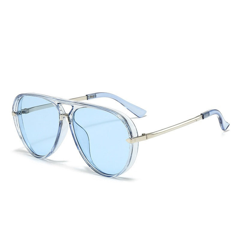 Lunettes de soleil aviateur rétro à double pont pour femmes