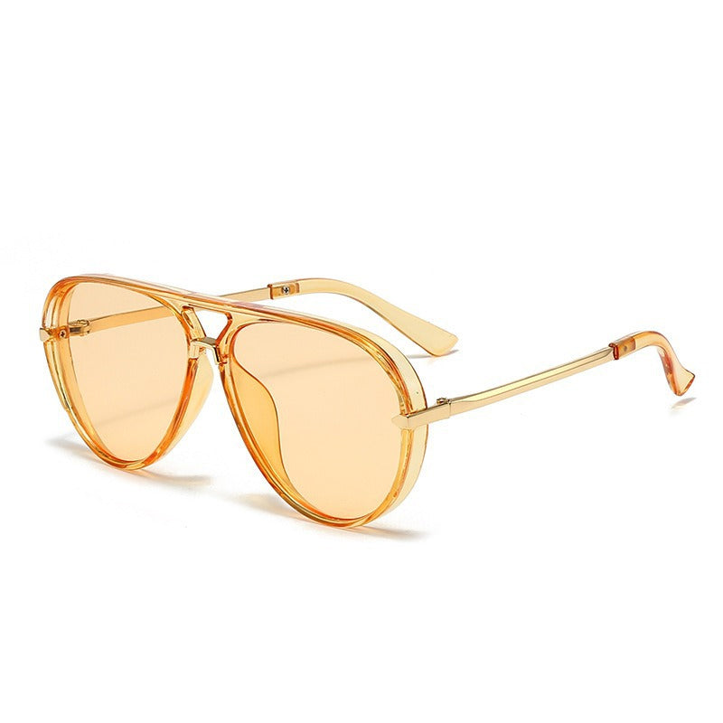 Lunettes de soleil aviateur rétro à double pont pour femmes