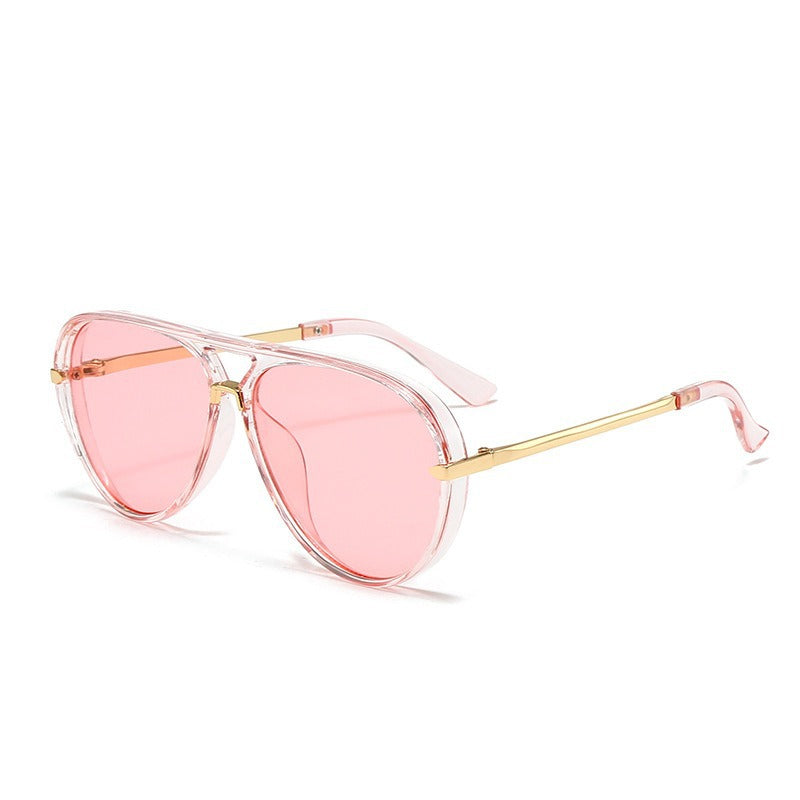 Lunettes de soleil aviateur rétro à double pont pour femmes