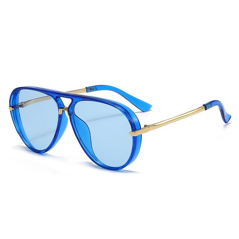 Lunettes de soleil aviateur rétro à double pont pour femmes