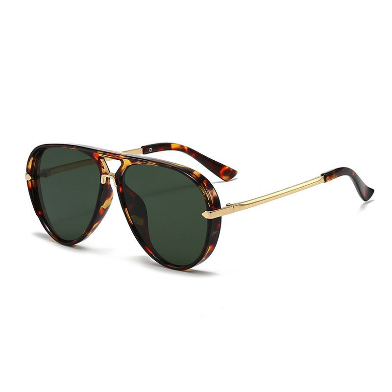Lunettes de soleil aviateur rétro à double pont pour femmes