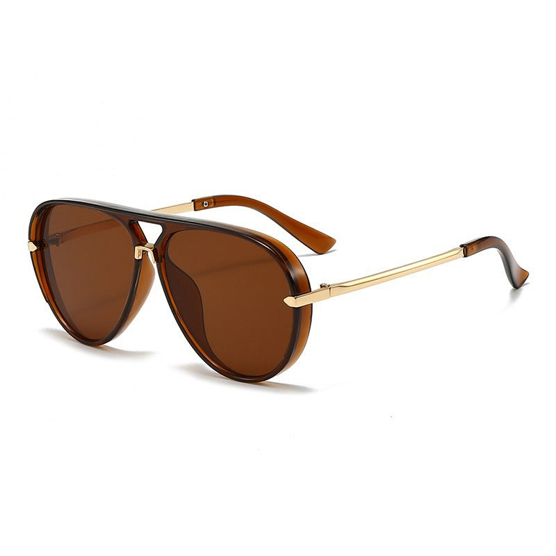 Lunettes de soleil aviateur rétro à double pont pour femmes