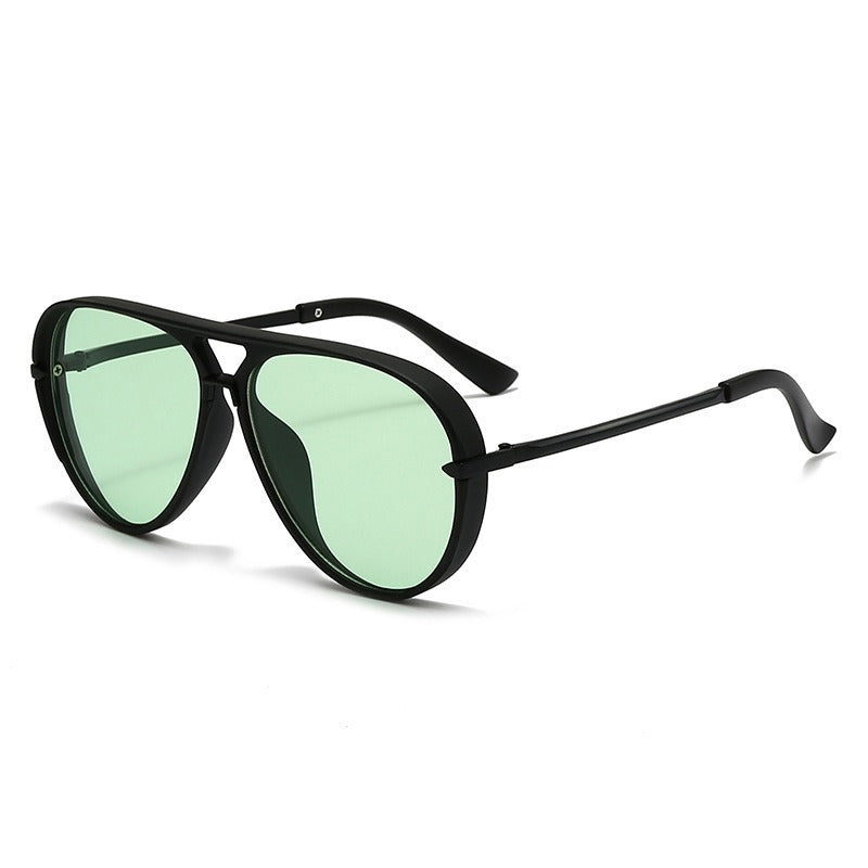 Lunettes de soleil aviateur rétro à double pont pour femmes