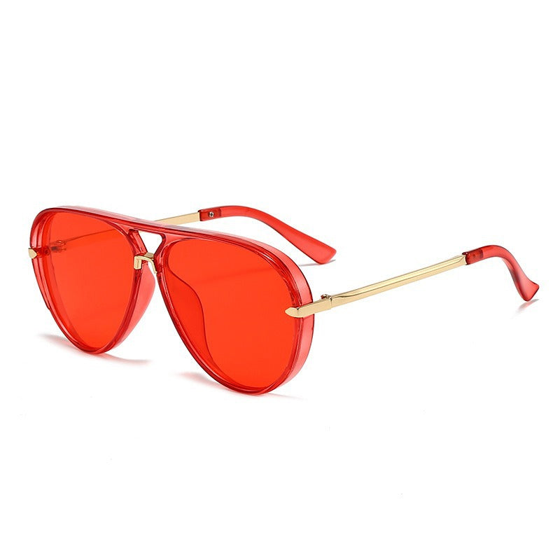 Lunettes de soleil aviateur rétro à double pont pour femmes