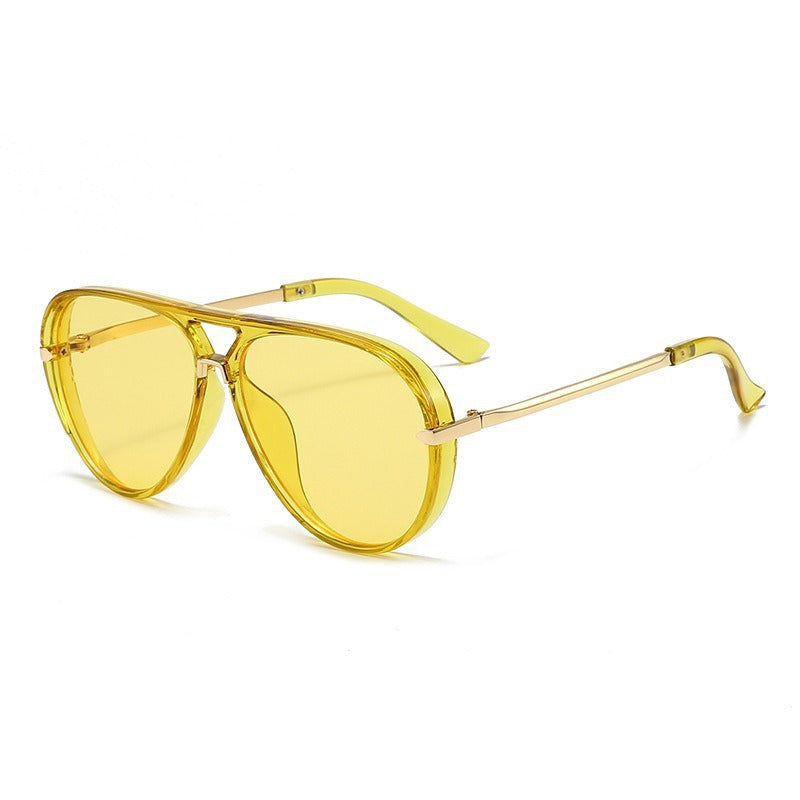 Lunettes de soleil aviateur rétro à double pont pour femmes