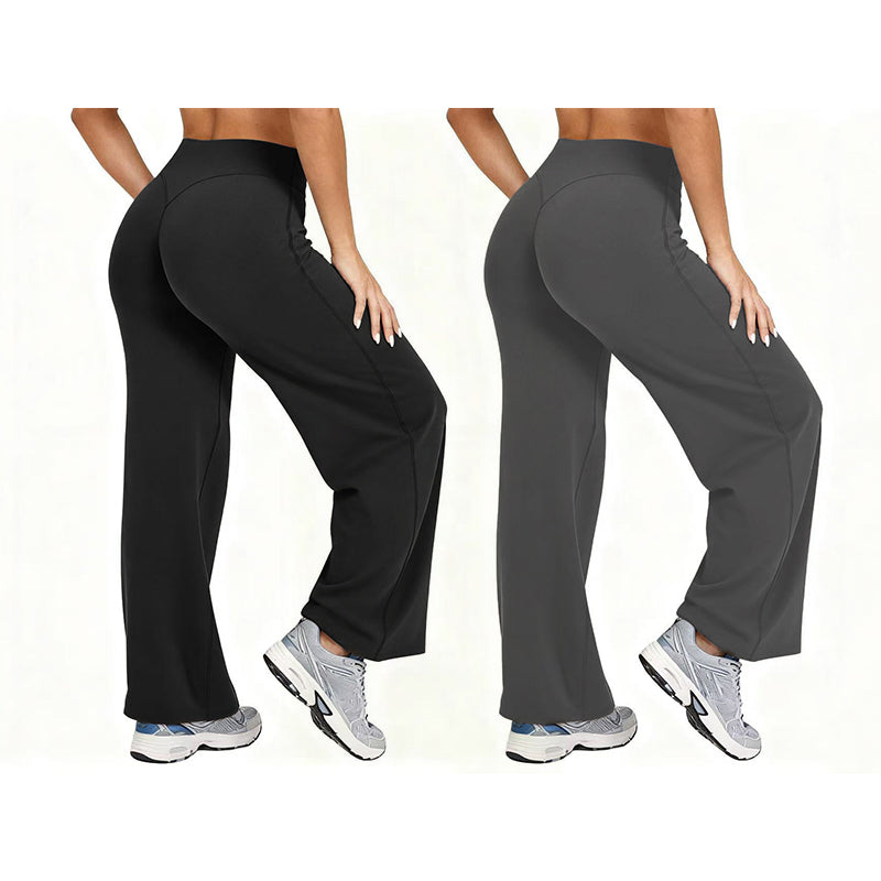 Pantalon de yoga taille haute à jambes larges pour femme