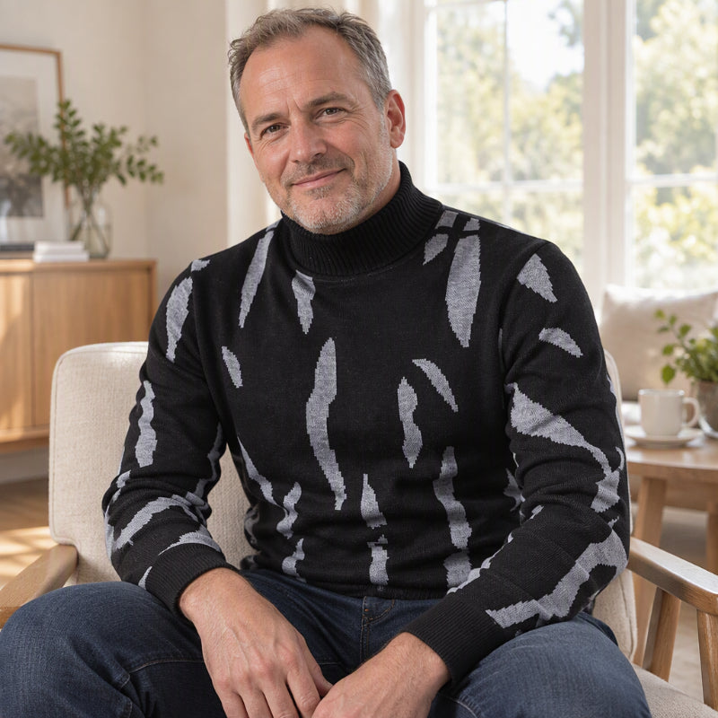 Pull roulé slim casual pour homme