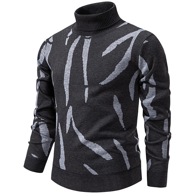 Pull roulé slim casual pour homme