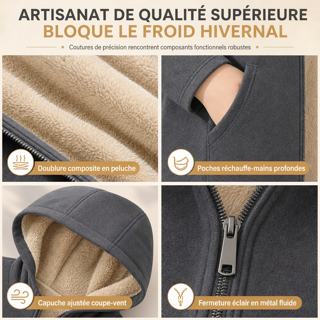 Manteau femme mi-long à capuche, doublure en tissu, manches longues, couleur unie, chaud pour automne et hiver