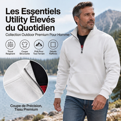 Sweat-shirt chaud à demi-zip pour hommes